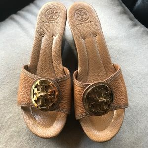 Tory Burch Selma Logo Wedge Slide size 9.5 #6093